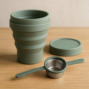 Collapsible Cup with Built-In Tea Infuser - Portable Brewing Station