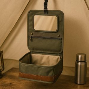Luxury Camping Foldable Wash Basin - Hanging Design with Mirror