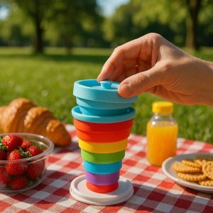 One-Push Automatic Expanding Collapsible Cup
